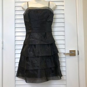 Black Layered Chiffon Cocktail Dress
